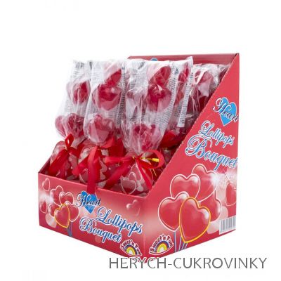 Lízátko srdce Bouquet 50g / 12ks
