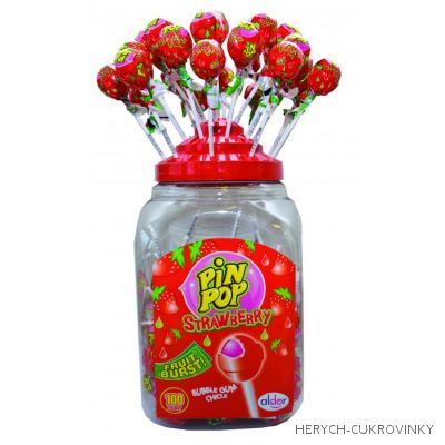 Lízátko Pin pop strawberry  / 100 Ks