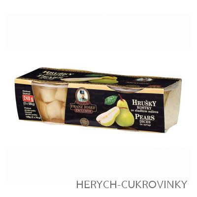 FJK Hrušky kostky ve sladkém nálevu 2x135ml