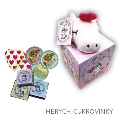 Unicorn box plyš. s čok. 42g