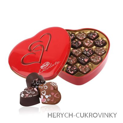 Bolci praline plech srdce 240g