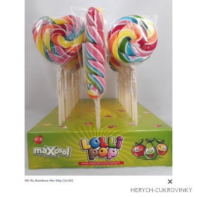 Lízátko Rainbow mix 60g / 50 Ks