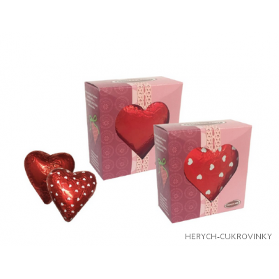 Čok. srdce duté mléčné mix 40g