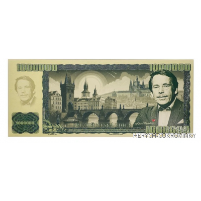 Bankovka Milion kčs Havel - čokoláda mléčná 60g