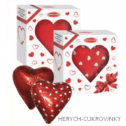 Čok. srdce duté mléčné mix 40g