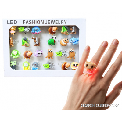 Svítící prstýnek Brainrot  / 24 ks