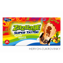 Zazuage lízátko s tetovánín - tutti frutti10g / 50Ks