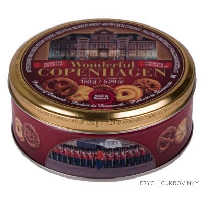 Sušenky plech Copenhagen  s kousky čok. 150g