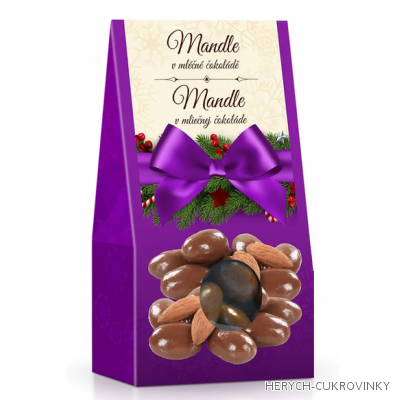 Vánoční mandle v mléčné čok. fialová 150g