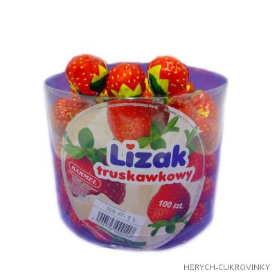 Lízátko Jahodová kulička 5g / 100 Ks